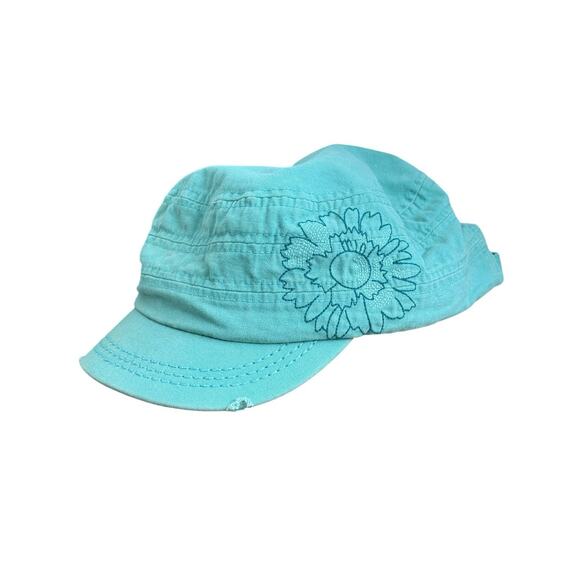 Life Is Good Hat Painters Cap Adult Adjustable Green Embroidered Flower - Picture 1 of 8